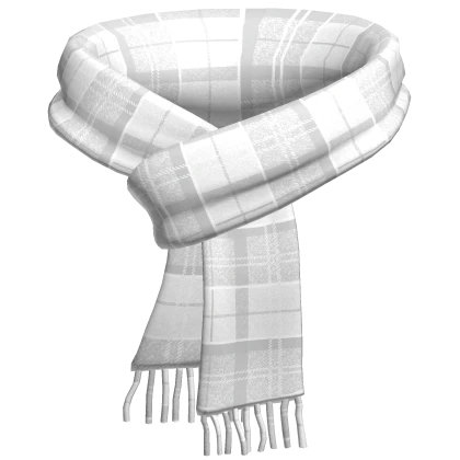 Plaid Scarf White Snow Cozy Striped Knit 1.0