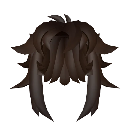 Blocky brown short side tails hair