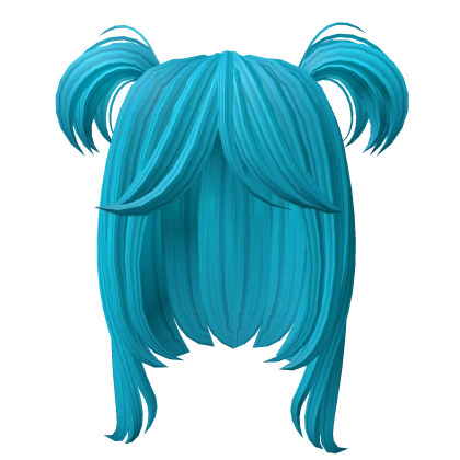 Blue pigtails Anime hair