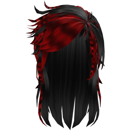 Red & Black Racoon Scene Emo Messy Hair