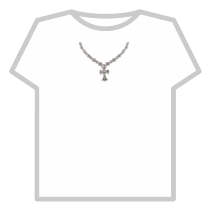 ⌖ chrome cross bead necklace chain ⌖