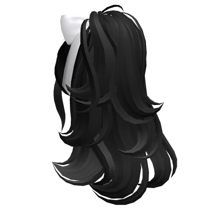 Long Swirly Ponytail w/ Christmas Bow (Black)