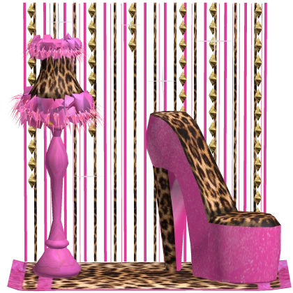 Leopard Pink Room Decor 2000s Background Gyaru Y2K