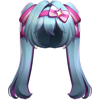 Miku Retry Now Magical Girl Twintails Hair - Low