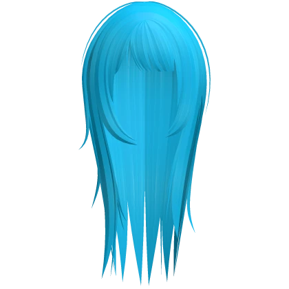 asymmetrical long horror protagonist hair blue