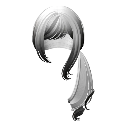 ♡ cute long dolly side ponytail 2toned white black