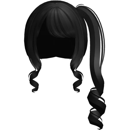 ♡꒰kawaii curly jirai ponytail in black꒱