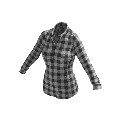 Black & White Long Sleeve Plaid Flannel Shirt