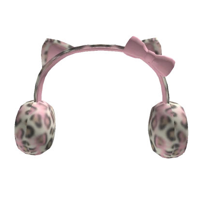 Kawaii leopard y2k earmuffs headphones baby