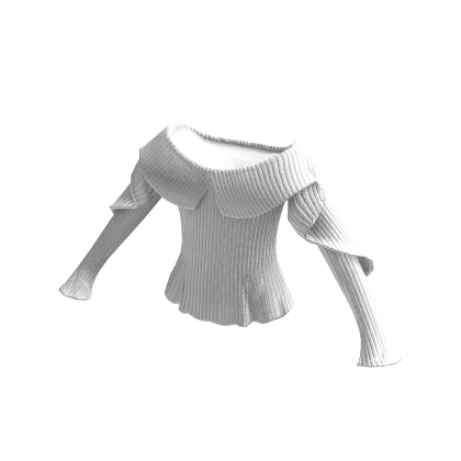 Off Shoulders Layered Wool Sweater Top White