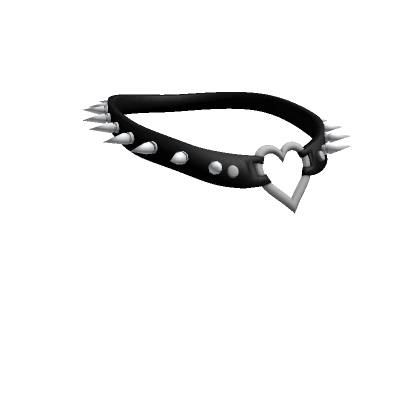 Y2K Heart Studded Collar - Black and Silver (3.0)