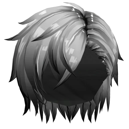 White Anime Side Swept Hair