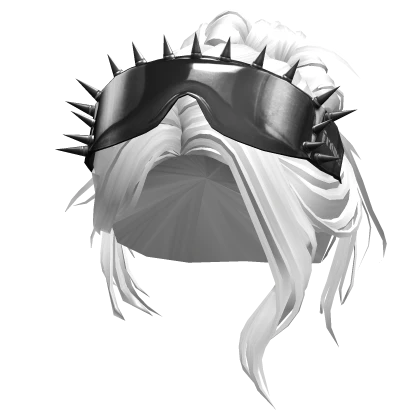 Y2K Messy Updo w/ Emo Spikey Shades (White)