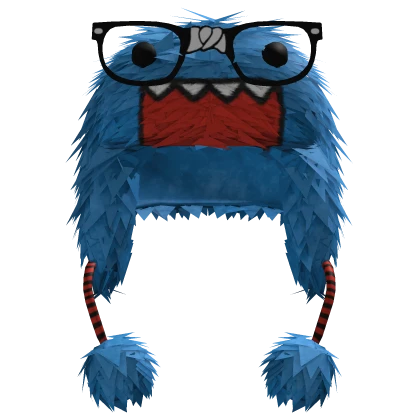 Blue Nerdy Domo Beast Bear Scene / Emo Ushanka