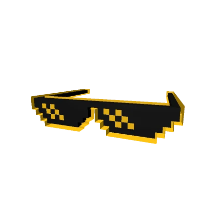 Cartoony Gold Deal With It Shades