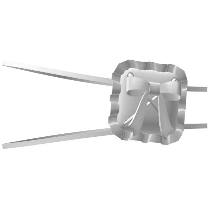 gothic ruffled laced bow eye patch in full white