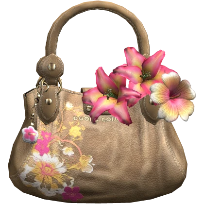 Tropical Floral Designer Bag Pink Lily Hibiscus