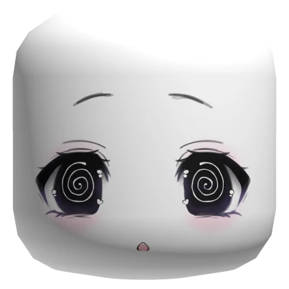 🤍 confused doll dizzy eyes chibi face mask white