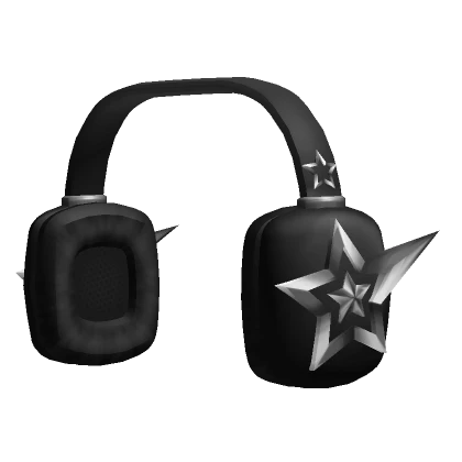 Silver Stars Headphones Black