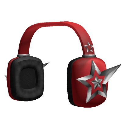 Silver Stars Headphones Red