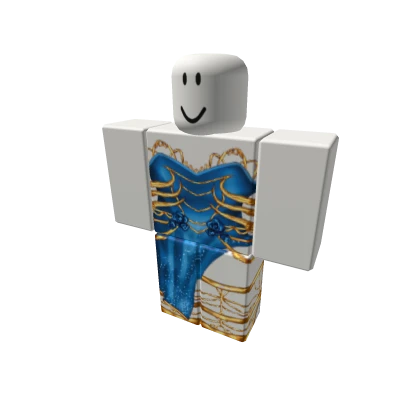 Blue & Gold Rose Dress