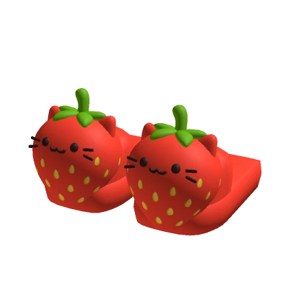 Strawberry Cat Slippers