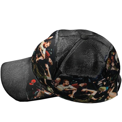 sideways mosh pit distressed leather cap
