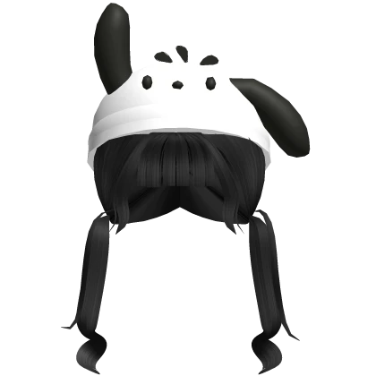 Black Pochacco hair with two ponytailsl ᓚᘏ
