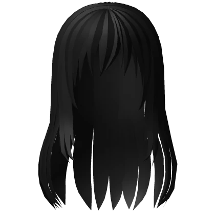 squid game girl hair long black straight messy