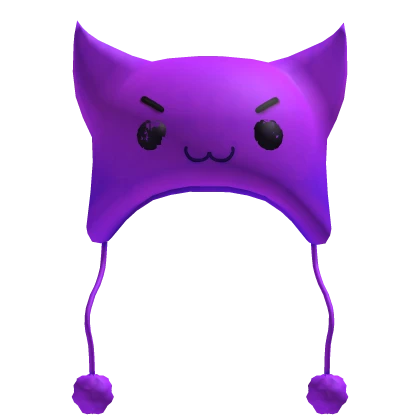 Cute Fluffy Purple Devil Beanie