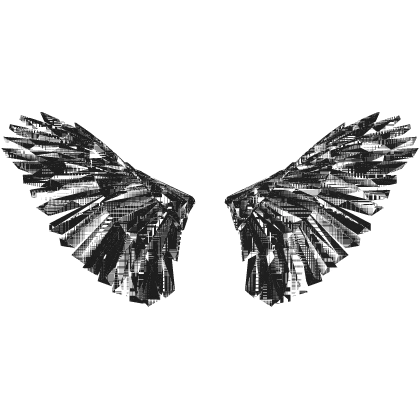 Black And White Glitch Angel Wings [Animated]