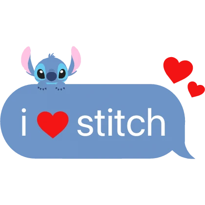 i love stitch alien text