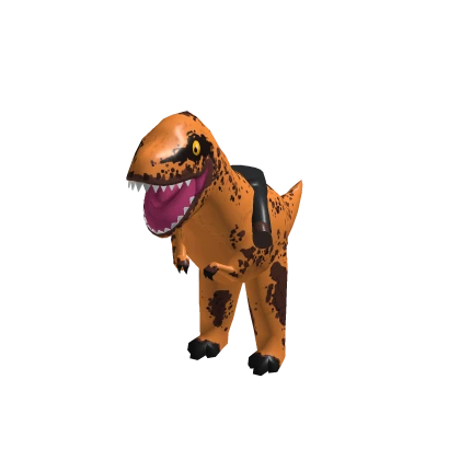 🦖 Orange Dinosaur Rider Riding Costume Dino
