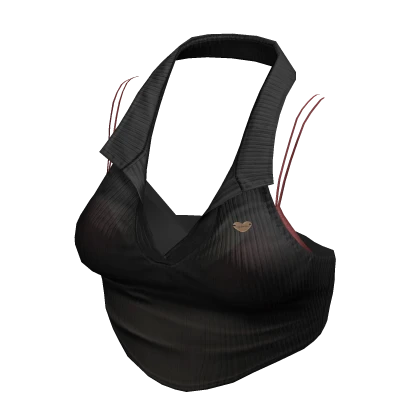 Black Y2K halter crop top