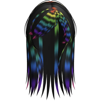 Rainbow Raccoon Black Messy Spikey Punk Scene Hair