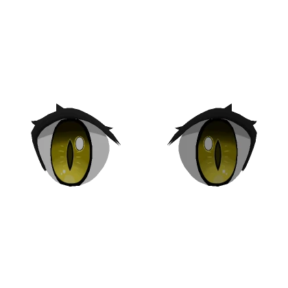 Yellow Estatic Cat Anime Eyes