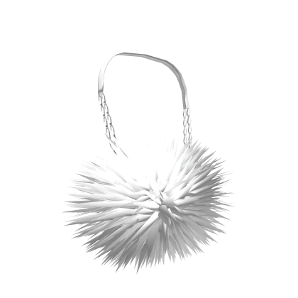 Fluffy White Purse with Silver Chain 3.0