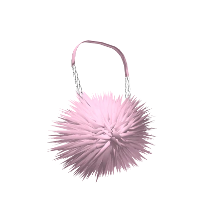 Fluffy Pink Purse with Silver Chain 3.0