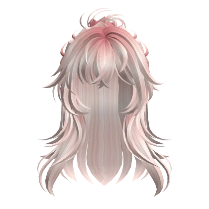 Baby Pink Anime Half-Up Hair