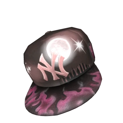 Brown Custom Pink Flame x NY Fitted Cap