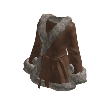 Brown Fur Cute Winter Trenchcoat