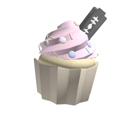 ✞ : kawaii pastel goth cupcake w/ fake razor blade
