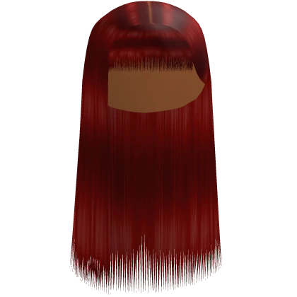 Red Silk Press With Bangs 