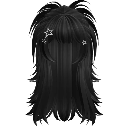 (PBR) ☆ Y2K Spikey Half Up Hair (Black)