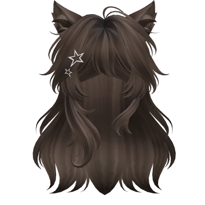 Super Fluffy Loose Cat Ears Hairstyle (Brown)