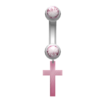 Cross Belly Ring Pink