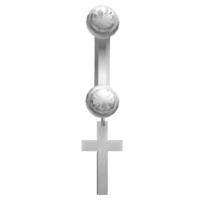 Cross Belly Ring Silver