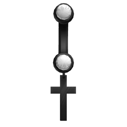 Cross Belly Ring Black