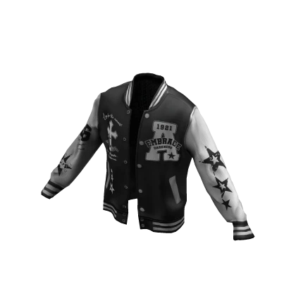 y2k Baseball Jacket Black and White 