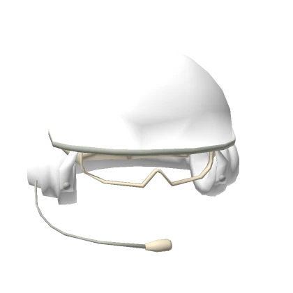 White Marine Navy Army Helmet Headphones Mic Visor